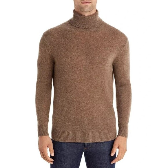 ATM Anthony Thomas Melillo Sweater Mens XXL Brown Turtleneck 100% Cashmere $325 - Picture 1 of 10